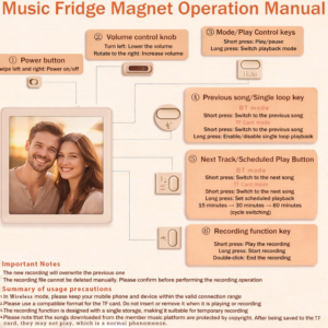 Photo frame music fridge magnet with Bluetooth recording and replaceable photo