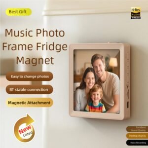 Photo frame music fridge magnet with Bluetooth recording and replaceable photo
