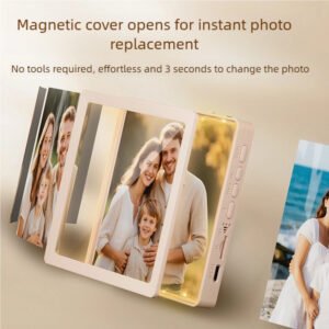 Photo frame music fridge magnet with Bluetooth recording and replaceable photo