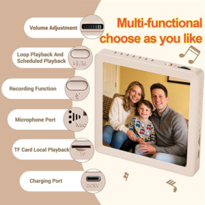 Photo frame music fridge magnet with Bluetooth recording and replaceable photo