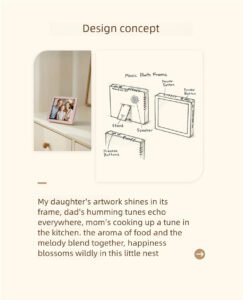 Photo frame music fridge magnet with Bluetooth recording and replaceable photo