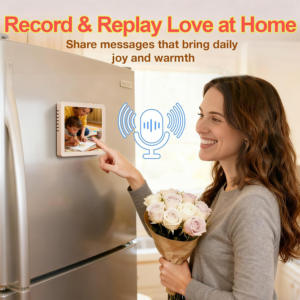 Photo frame music fridge magnet with Bluetooth recording and replaceable photo