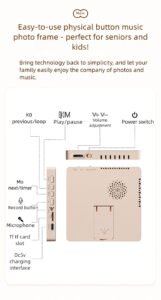 Photo frame music fridge magnet with Bluetooth recording and replaceable photo