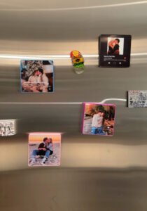 Square music fridge magnet personalized photo and song couple gift