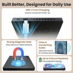 Full Quran audio fridge magnet speaker with remote control bluetooth rechargeable Islamic gift