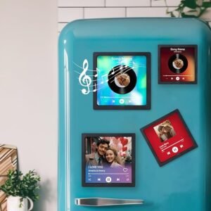 Custom music fridge magnet with photo and song personalized gift