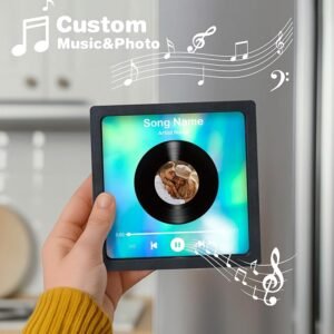 Custom music fridge magnet with photo and song personalized gift