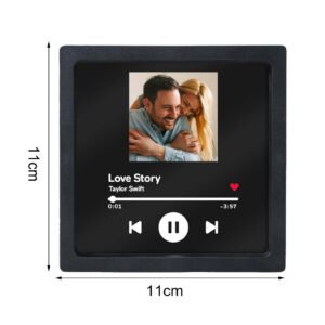 Custom music fridge magnet with photo and song personalized gift