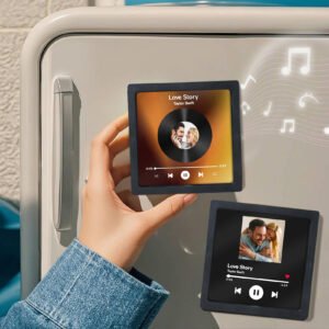 Custom music fridge magnet with photo and song personalized gift