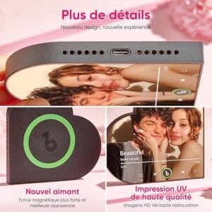 Heart shape music fridge magnet custom photo couple gift with built in music player