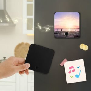 bluetooth music fridge magnet with custom photo diy design and type c charging
