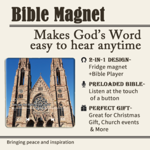 Bible audio fridge magnet speaker with LED light and Bluetooth custom Christian gift