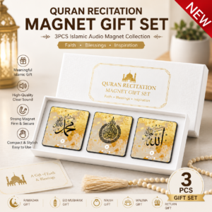 3PCS Islamic Audio Fridge Magnet Gift Set with Complete Holy Quran Recitation