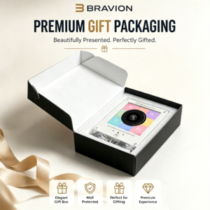 BRAVION logo NFC music fridge magnet
