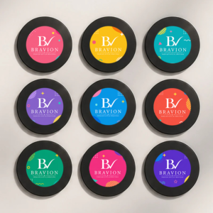 BRAVION logo NFC music fridge magnet