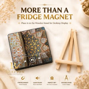Quran audio fridge magnet with premium wooden display stand