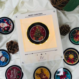 NFC music fridge magnet with gear volume control and 9 customizable discs