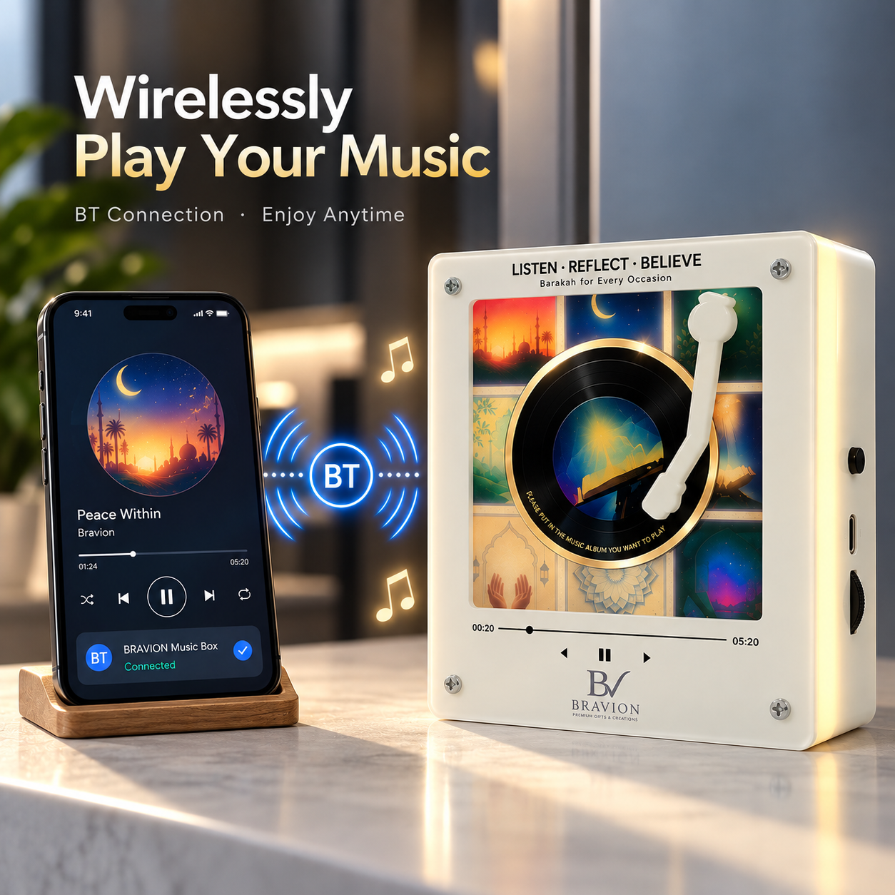 NFC Quran Fridge Magnet Speaker with Removable 18650 Battery