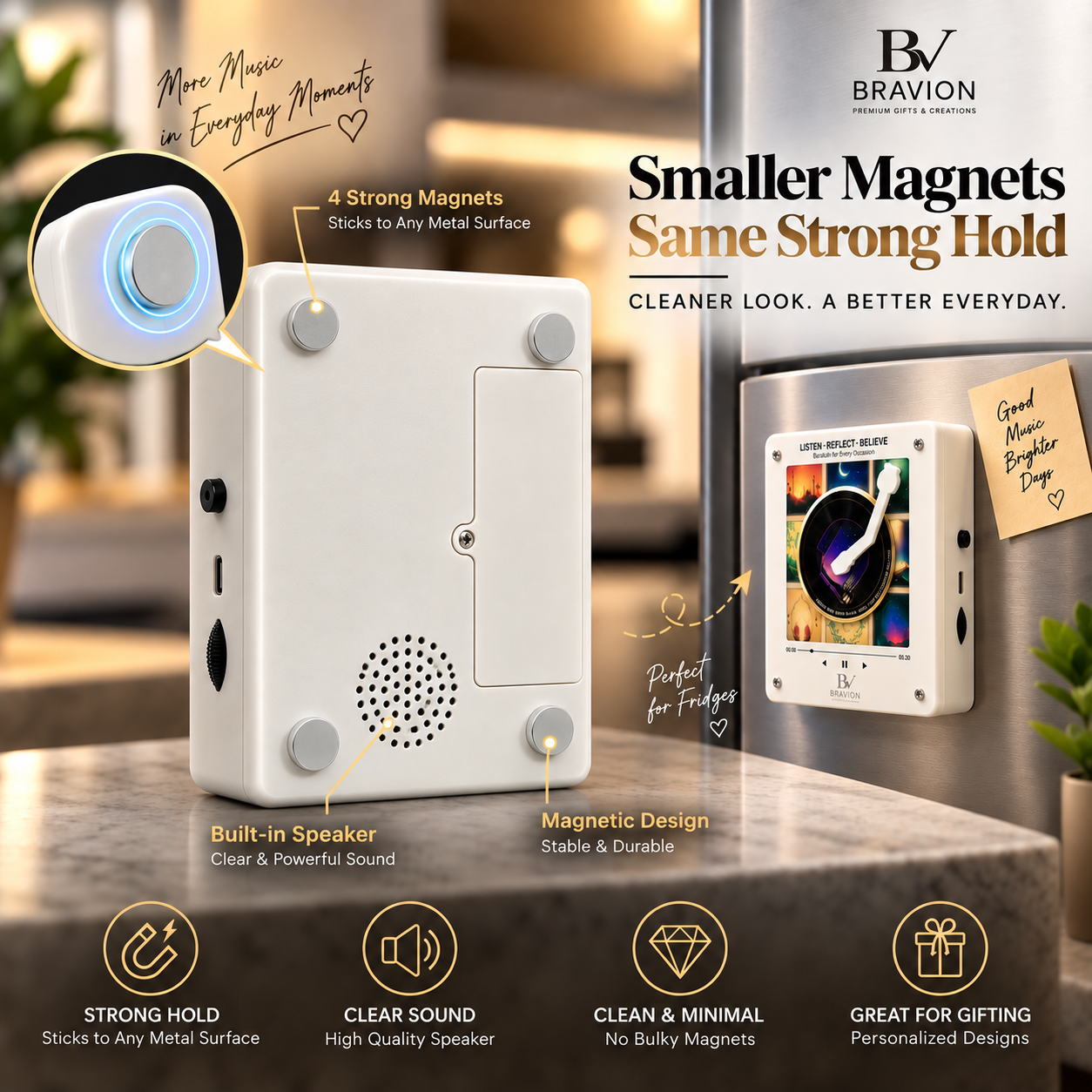 NFC Quran Fridge Magnet Speaker with Removable 18650 Battery