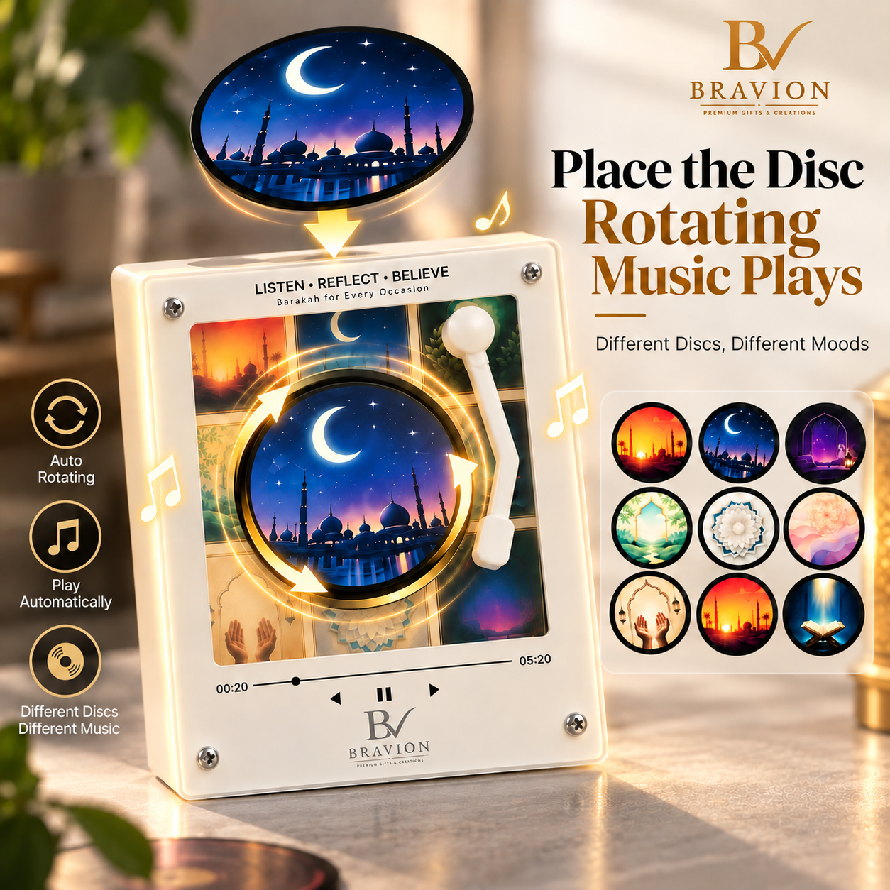 NFC Quran Fridge Magnet Speaker with Removable 18650 Battery