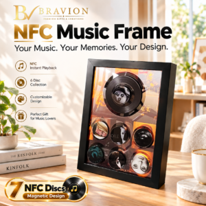 BRAVION NFC Music Frame with 7 Customizable Music Discs