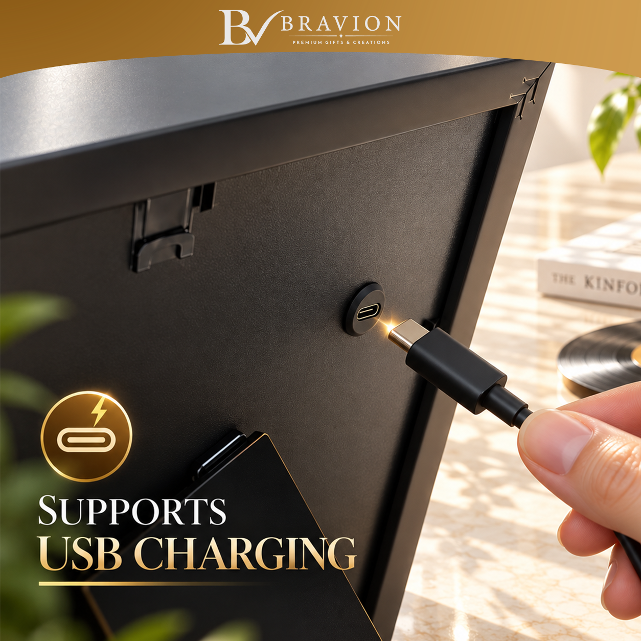 BRAVION NFC Music Frame with 7 Customizable Music Discs
